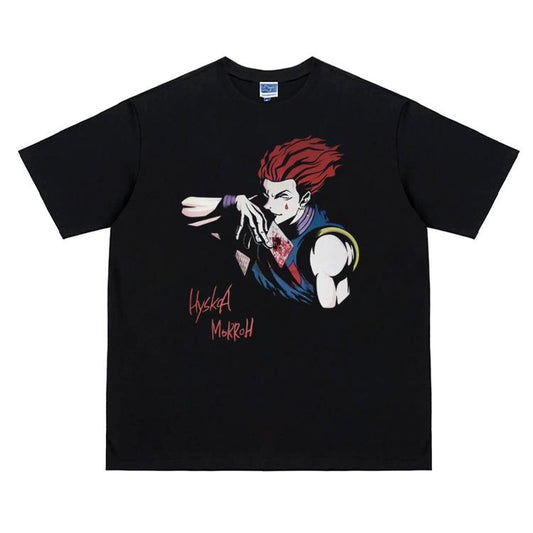 Hunter x Hunter "Hisoka" Vintage Oversized Tee Anime T-shirt 100% Cotton Original Design Men's Top HxH Streetwear Casual Menswear Tshirt