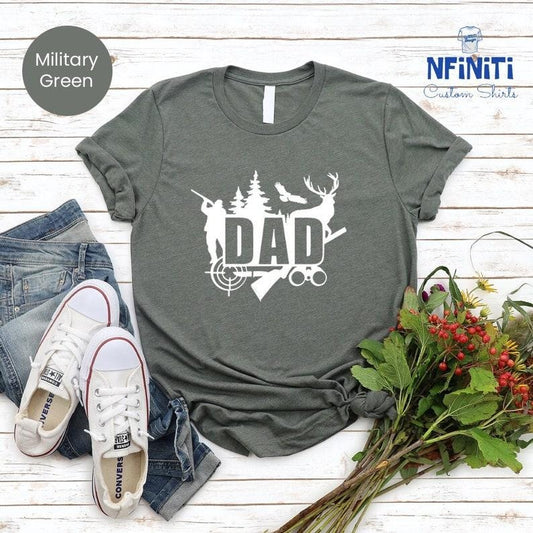 Hunting Dad T-shirt, Deer Hunting Father Shirt, Father's Day Gift For Deer Hunters, Adventure Lover Dad T-shirt, Hunter Dad Life Tee