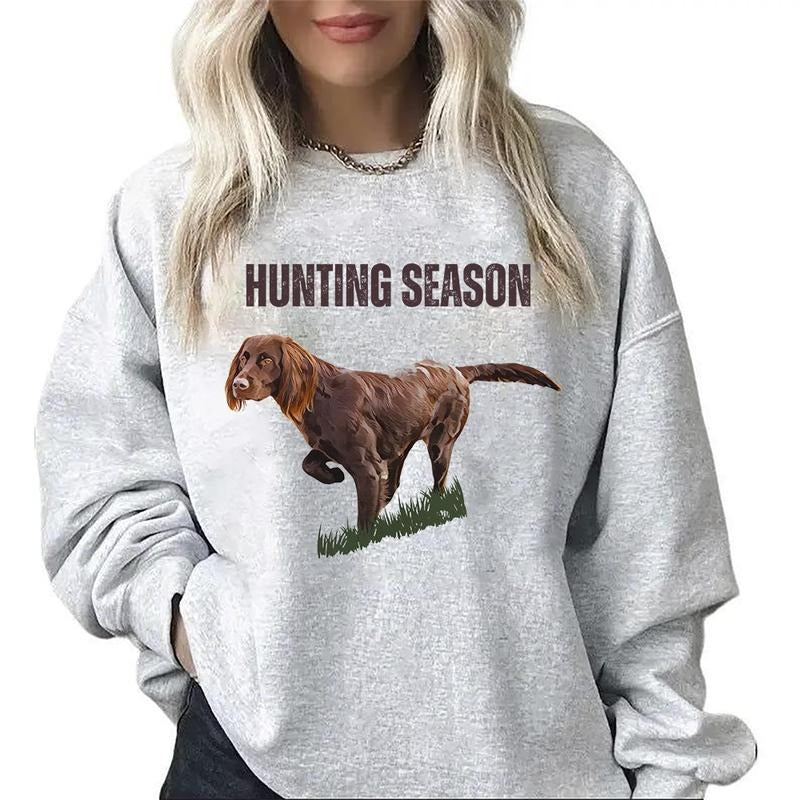 Hunting Season Dog Sweatshirt T-shirt, Hello Hunting Season, Dog, Duck, Deer, Turkey Chicken Hoodie, Unisex Nature Animal Lover Cotton Womenswear Day