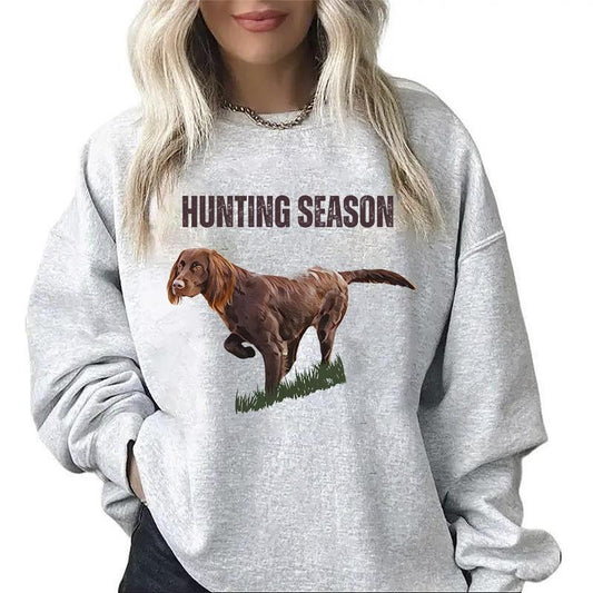 Hunting Season Dog Sweatshirt T-shirt, Hello Hunting Season, Dog, Duck, Deer, Turkey Chicken Hoodie, Unisex Nature Animal Lover Cotton Womenswear Day