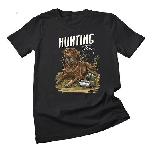 Hunting Time Dog and Mallard Duck T-shirt Retro 90s Unisex Hello Hunting Season, Hoodie, Nature Animal Lover Duck Dog Deer Turkey Hunting Cotton Menswear Day
