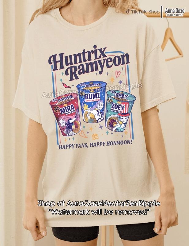Huntrix Ramyeon - KPop Demon Hunters Comfort Colors Unisex Tshirt For Fan, KPop Demon Hunters Huntrix Retro Bootleg Shirt, Celebrity Crush Movie Merch