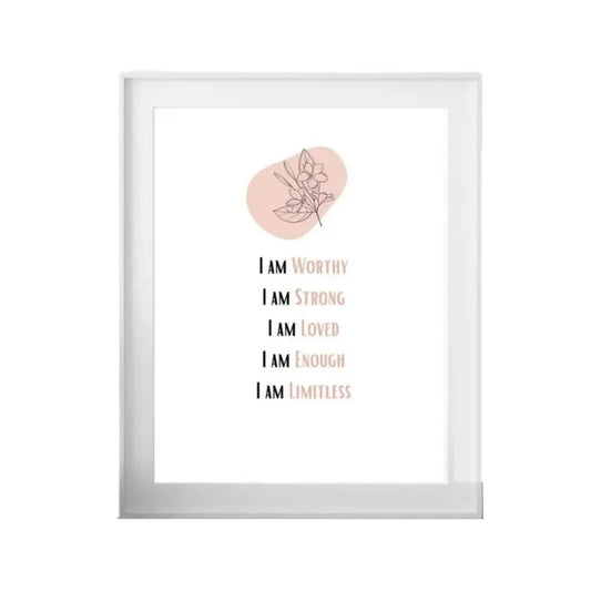 I Am Enough I Am Loved Wall Art, Positive Affirmation Print, I Am Limitless, I Am Strong, Gifts For Women Her Wall Art Decor, Poster Prints No Frame, Wall Decoration, Vintage Poster Art, Gifts For Birthday Landscape Ornaments