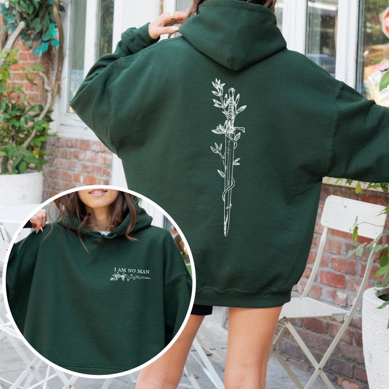 I Am No Man Hoodie Book Lover Hoodie Bookish Gift For Her Fantasy Book Hoodie Feminist Hoodie Dark Academia