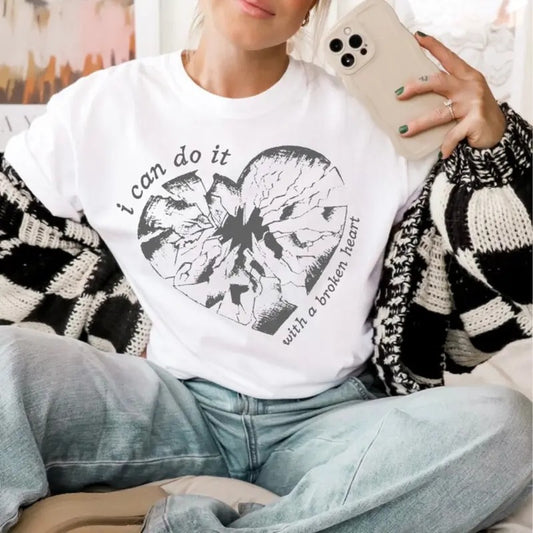 I Can Do It With A Broken Heart Graphic Shirt, Music Lover Gift for Fan, Unisex Heavy Cotton for Men & Women