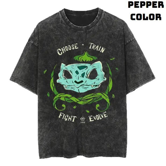 I Choose Grass Pokemon Vintage Tee, Bulbasaur Shirt, Pokemon Shirt, Vintage Pokemon Anime T-shirt, Anime Manga Shirt, Cute Shirt, Vintage Graphic Tee, Unisex T-Shirt, Gift For Fan Pokemon, Crewneck Short Sleeve Shirt Top Menswear Streetwear