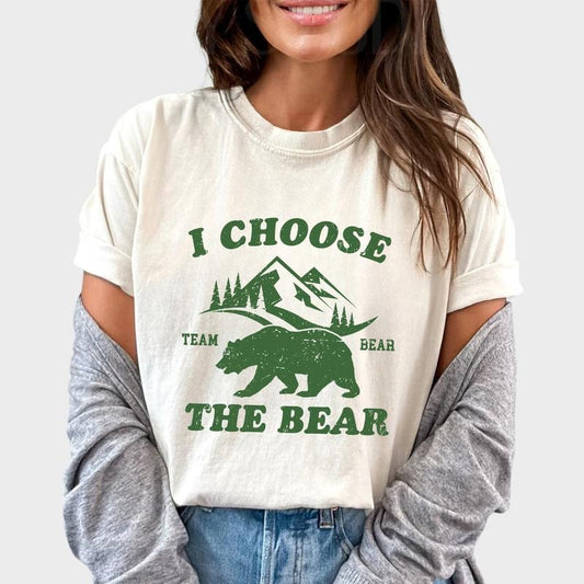 I Choose The Bear Retro Shirt, Team Bear Vintage Tee, Always The Bear Graphic Printed Tee, Hey Bear Unhinged Shirt, Bear Women Comfy Fabric Oversized Graphic Tee, Women's Tops, Womenswear, Cotton Soft Fabric Tee