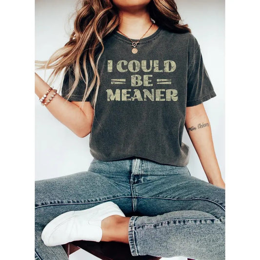 I Could Be Meaner Funny T-Shirt, Sassy Quote Shirt, Humor Graphic sweatshirt, Sarcastic hoodie, Casual Funny Shirt, Comedic Gift Tee, Funny Saying