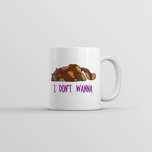 I Dont Wanna Mug Funny Sarcastic Kitten Graphic Novelty Coffee Cup-11oz Funny Coffee Mugs Ceramic Printed Drinkware Cup