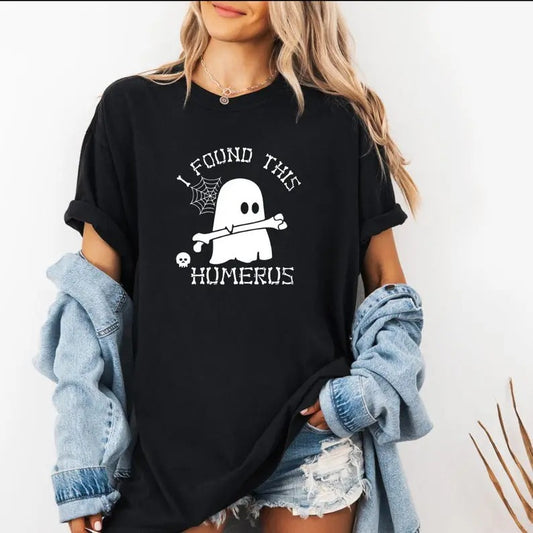 I Found This Humerus T-Shirt, Cute Ghost Shirt, Halloween Shirt, Shirt for Halloween, Funny Halloween Sweatshirt, Sarcastic Graphic Tee, Unisex Classic Cotton Tee, For Men, For Women