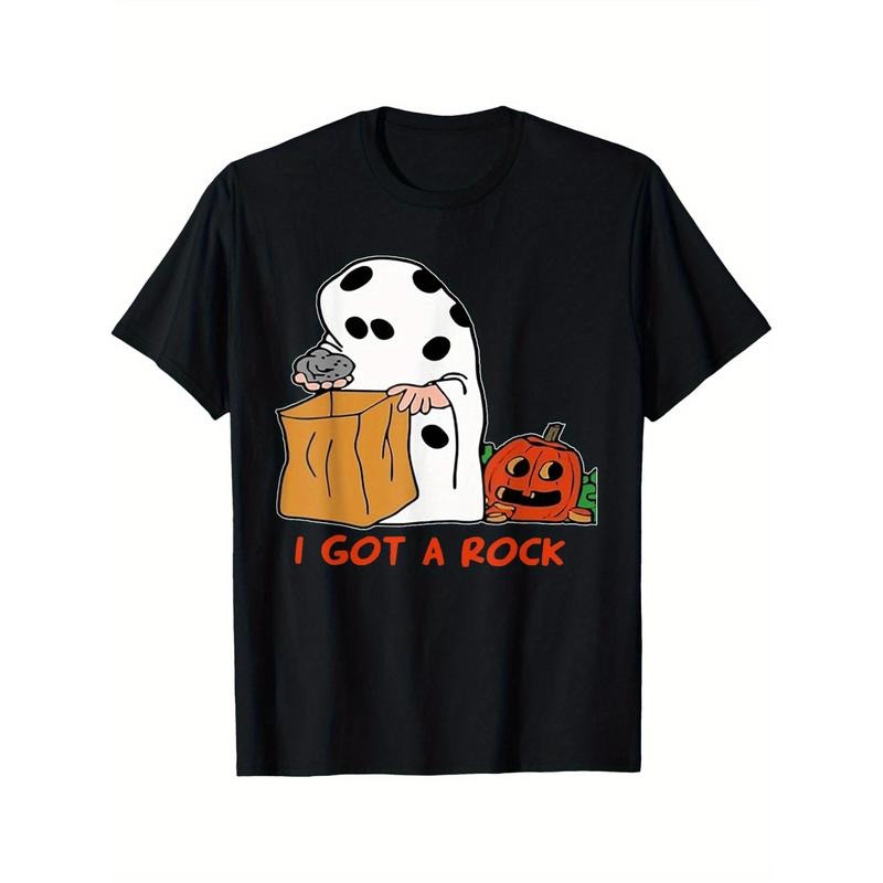 I Got A Rock Funny Halloween T-Shirt T-shirt Comfortable, Casual Short Sleeve, Daily Wear, All Season, Black, Men 220g made in usa