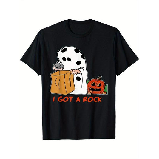 I Got A Rock Funny Halloween T-Shirt T-shirt Comfortable, Casual Short Sleeve, Daily Wear, All Season, Black, Men 220g made in usa