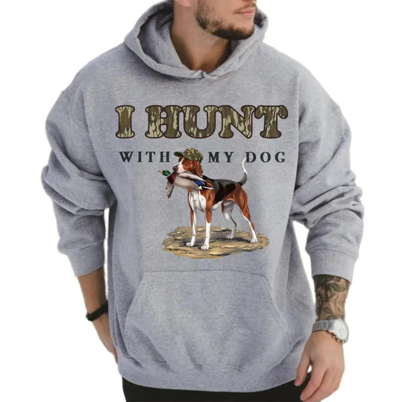 I Hunt with My Pharaoh Hound Dog Unisex Crewneck Sweater, Hunting Camo Bottomland Duck Hunt Shirt Classic Hoodie