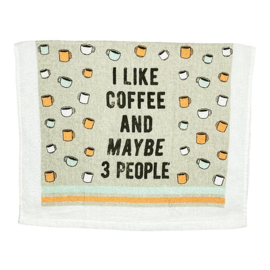 I Like Coffee and Maybe 3 People Funny Caffeine Lovers Tea Towel Funny Dish Towels Soft Adsorbent Tea Towel