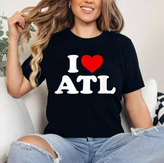 I Love Atlanta ATL - Heart T-Shirt | Cotton 100%, Crewneck, Top Womenswear