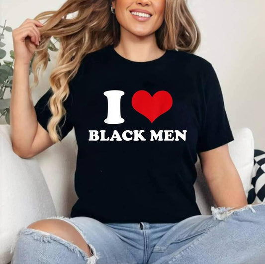 I Love Black Men T-Shirt | Cotton 100%, Crewneck, Top Womenswear