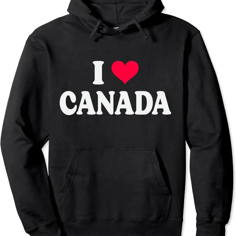 I Love Canada Pullover Hoodie | Unisex Hooded Sweatshirt