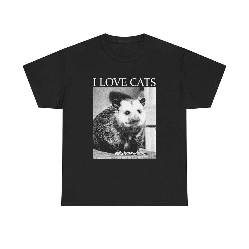 I Love Cats Opossum T-Shirt