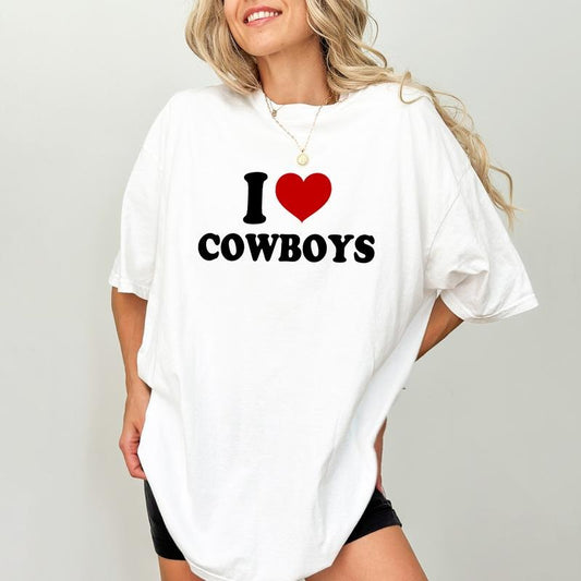 I Love Cowboy Comfort Colors Shirt, Cowgirl Graphic Tee, Cowboy's Lover  T-shirt, Cowgirl Country Clothing, Valentine's Gift For Cowgirl