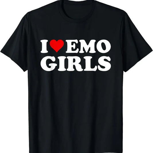 I Love Emo Girls T-Shirt, Unisex Cotton Tee Gifts
