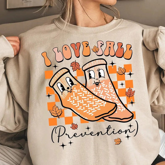 I Love Fall Prevention Shirt, Thanksgiving Nurse Sweater, Fall Risk DPT SPT Pta Crewneck, OT Shirt, Physical Therapy Shirt, Fall Nurse Shirt