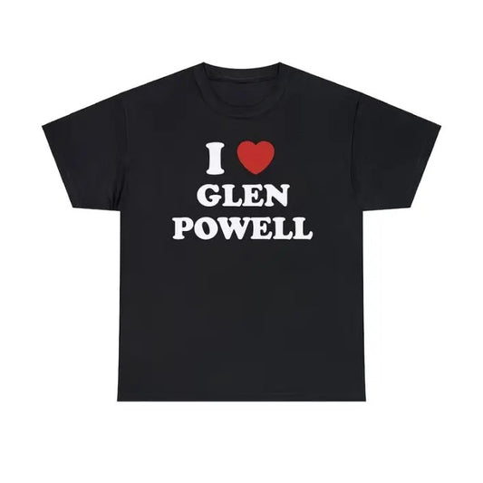 I Love Glen Powell Unisex Tee, Glen Powell Shirt Menswear Top