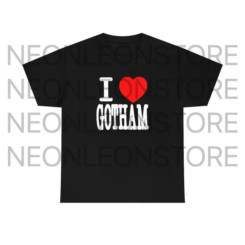 I Love Gotham Number Nine Heavy Cotton Tee, best friend gift,Baseball gift, Gift For Him, Gift For Her, I love Shirt, I heart shirt, Menswear Crewneck Classic Tee