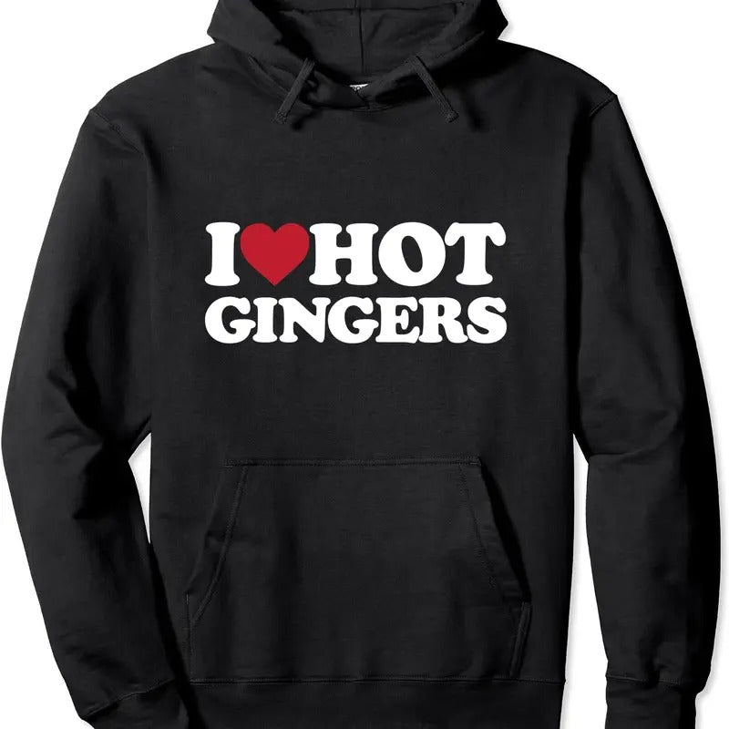 I Love Hot Gingers - I Heart Hot Gingers Hoodie | Unisex Hooded Sweatshirt