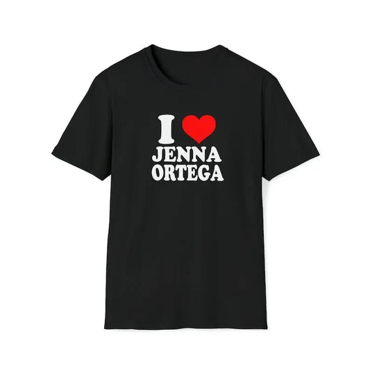 I Love Jenna Ortega Custom T-Shirt, I Heart Tee, Gift For Him, Gift For Her, Menswear Cotton Classic Casual Basic Short Sleeve