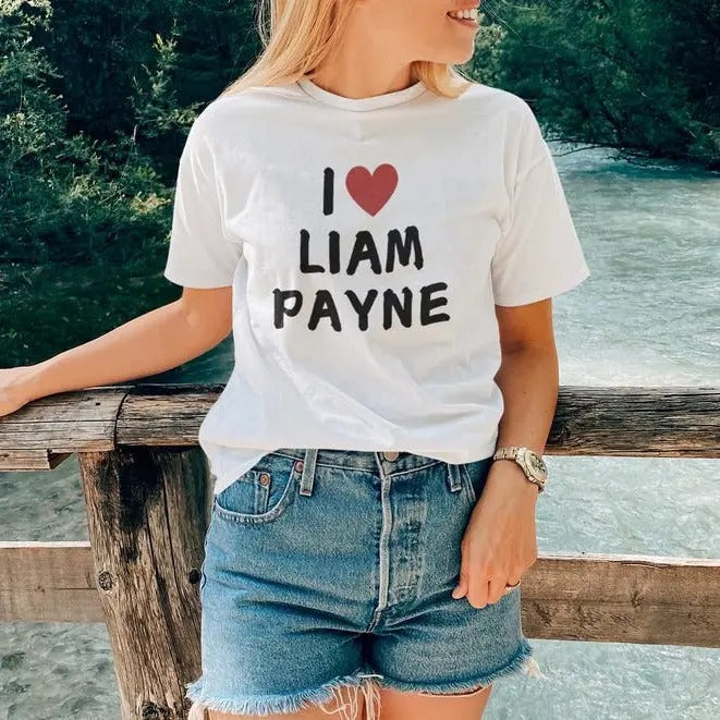 I Love L.i.am P.ay.ne Shirt in Capital Letters | OneD Merch | Harry Styles Gifts | Editable Tribute t-shirt | Tee for a Fan