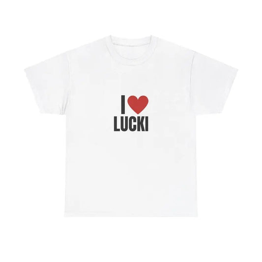 I Love Lucki Heavy T-Shirt, Unisex, Gift, Graphic T Shirt, Gift For Him, Gift For Her, Menswear Cotton Classic Casual Basic Short Sleeve