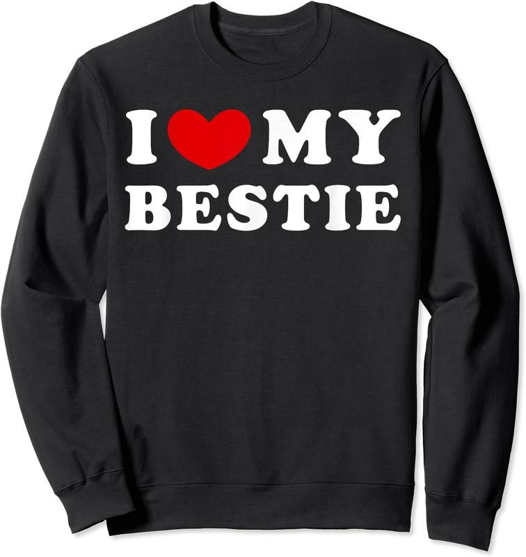 I Love My Bestie Shirt, I Heart My Bestie Unisex Crewneck Sweatshirt
