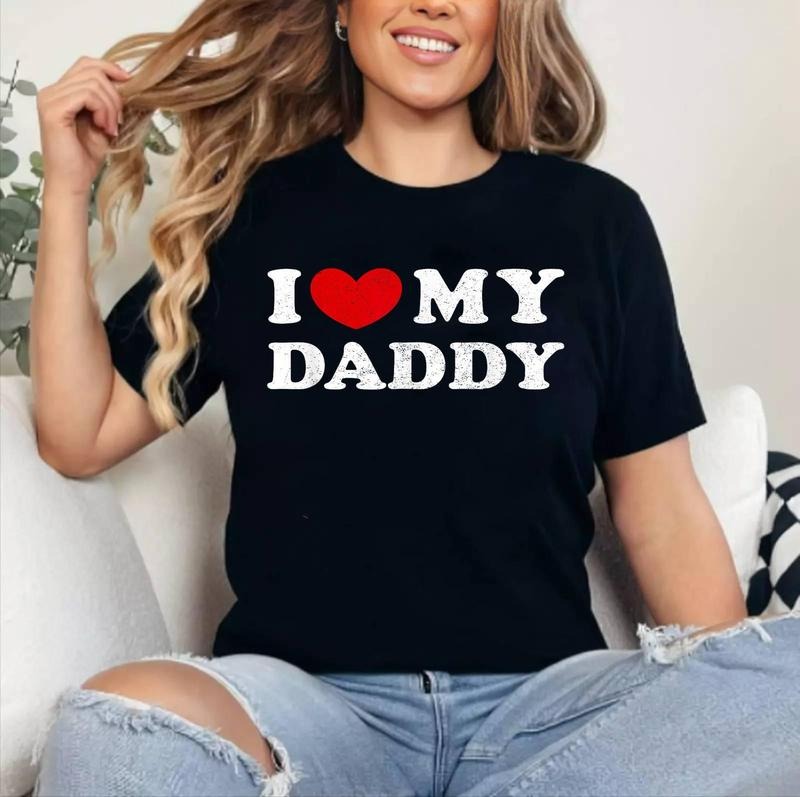 I Love My Daddy T-Shirt | Cotton 100%, Crewneck, Top Womenswear