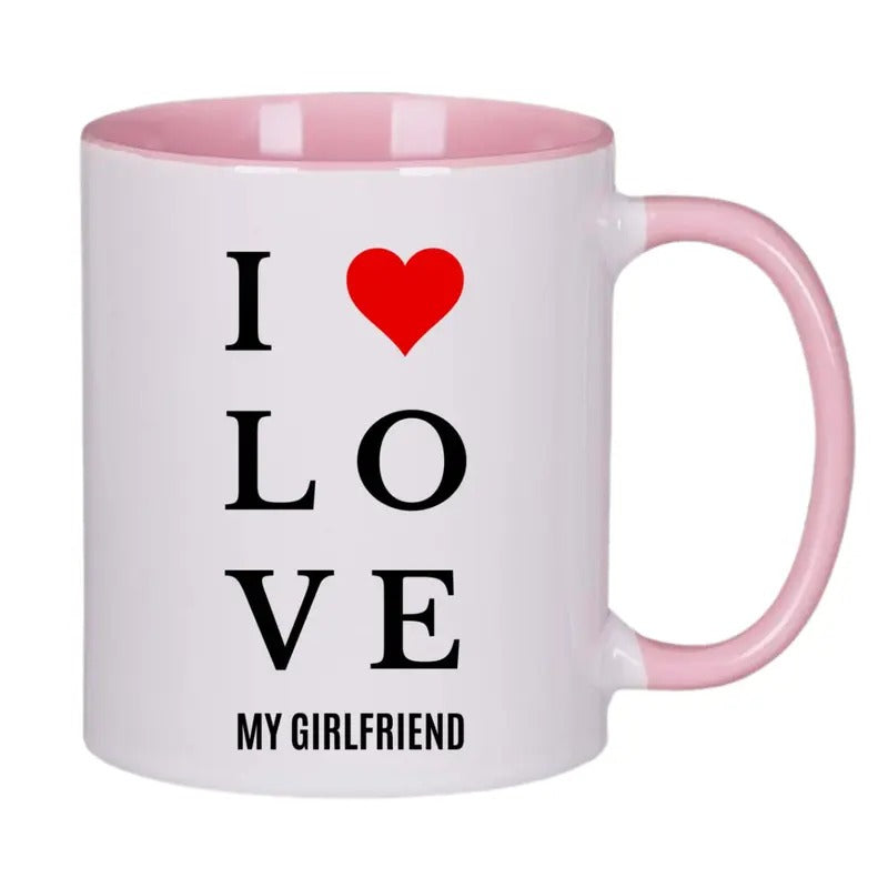I Love My Girlfriend Coffee Mug, Valentine Cup, Anniversary Gift, Gift For Boyfriend, Birthday Gift, Romantic Valentine's Day Gift, 11 15oz Ceramic Cup