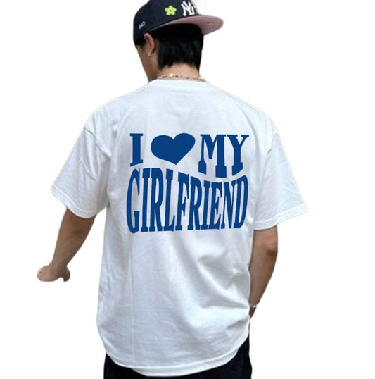 I Love My Girlfriend Shirt, Funny Saying Shirt, Gift For Boyfriend, I Heart Tee, Valentines Day Shirt, Couple T-Shirt, Gifts For Boyfriend Men, Short Sleeve Tee Shirt, Gifts For Christmas Birthday Valentines Classic Menswear