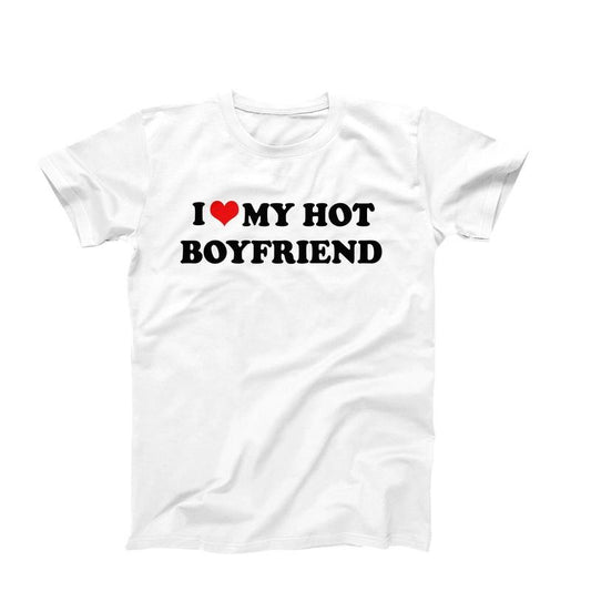 I Love My Hot Boyfriend Shirt, I Love My Bf, Couples Gift Shirt, Gift For Girlfriend, Anniversary Gift, Gift From Boyfriend, Unisex T-Shirt, Short Sleeve Tee Shirt, Gifts For Women, Gifts For Birthday
