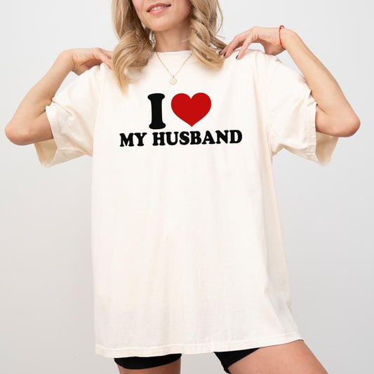I Love My Husband Tee, Wifey Graphic T-shirt, Spoiled Wife Unhinged Shirt, Soulmate Shirt, Funny Shirts For Women, Wife Life Tee, Comfy Fabric Graphic Tee, Women's Tops, Womenswear, Cotton Fabric Relaxed Fit Chic Style