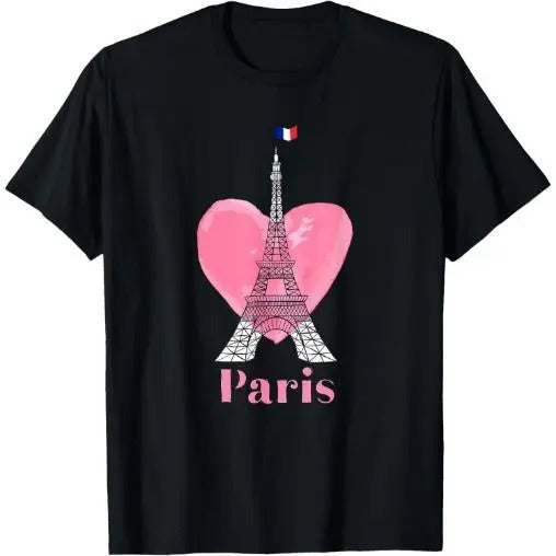 I Love Paris Eiffel Tower France Gift T-Shirt Made in USA