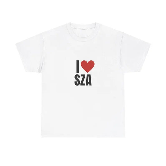 I Love SZA Heavy T-Shirt, Unisex, Gift, Graphic T Shirt, Gift For Him, Gift For Her, Menswear Cotton Classic Casual Basic Short Sleeve