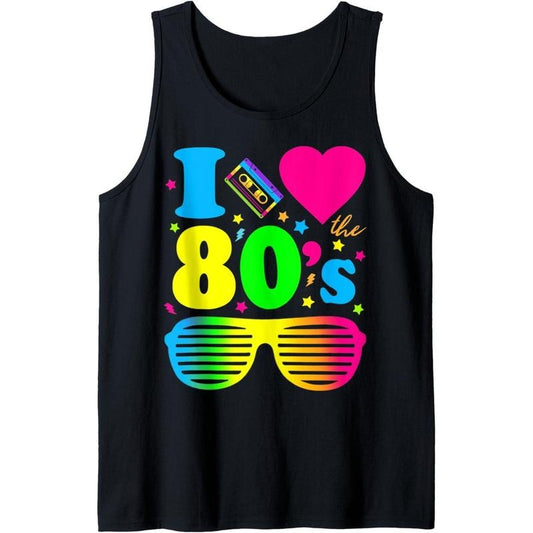 I Love The 80s Clothes for Women and Men Party Funny Tee Tank Top Made in USA