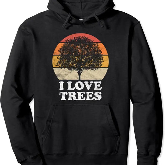I Love Trees Pullover Hoodie | Unisex Hooded Sweatshirt
