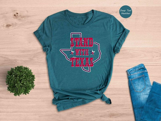 I Stand With Texas Shirt, Political Shirt, Texas Strong, Texas Won't Back Down Shirt, Secure Our Borders Tee, Dont Mess With Texas, Patriotic Unisex T-Shirt, Barbed Wire Border Shirt, Gifts For Family Friend, Texas Support Shirt Classic Man