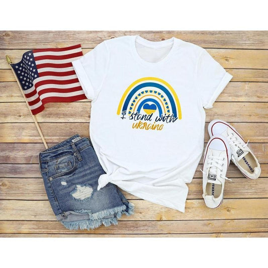 I Stand With Ukraine T-Shirt For Women Or Men, Vintage Rainbow Save Ukraine T-Shirt, Ukrainian Shirt, Support Ukraine Shirt, Free Ukraine