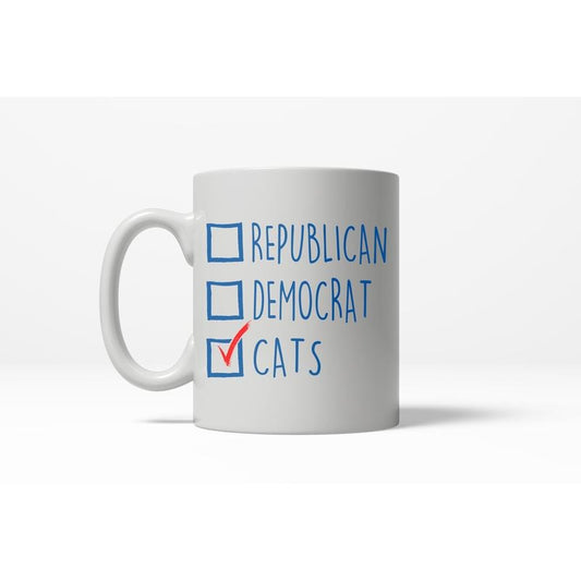 I Voted Cats Funny Crazy Political Cat Lover Coffee Ceramic Drinking Mug  - 11oz Funny Coffee Mugs Ceramic Printed Drinkware Cup