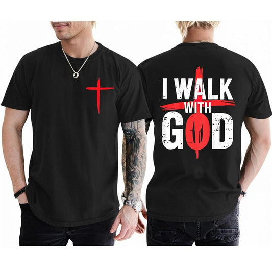 I Walk With God Christian Faith Jesus God Lover Religious T-Shirt, Top Trendy For Men and Women Gifts