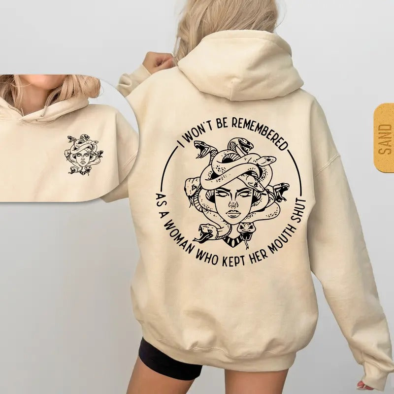 I Won't Be Remеmbered As A Woman Who Kеpt Her Mоuth Shut Hoodie, Women Powеr Shirts, Casual Top Womenswear