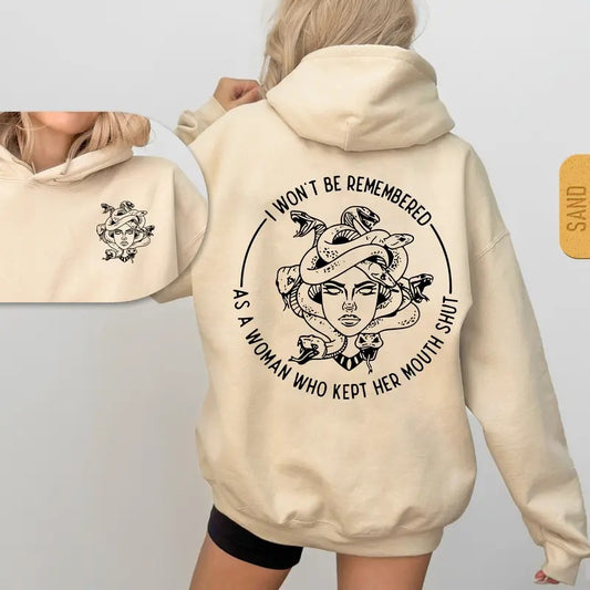 I Won't Be Remеmbered As A Woman Who Kеpt Her Mоuth Shut Hoodie, Women Powеr Shirts, Casual Top Womenswear