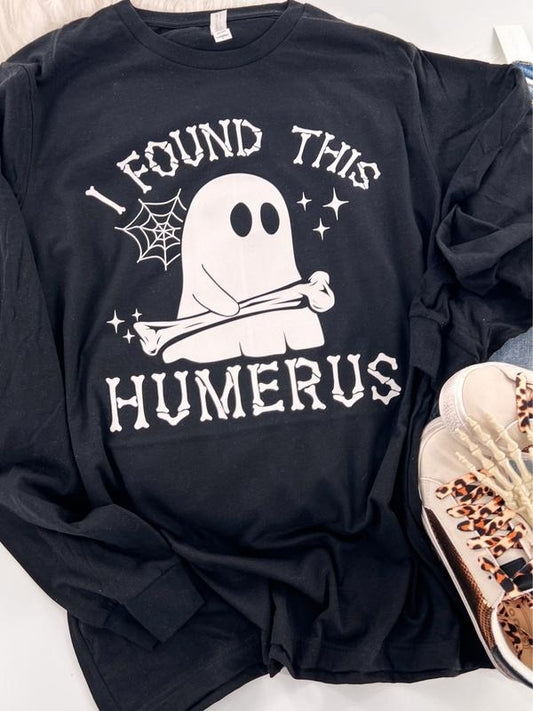 I found this Humerus Halloween Ghost Short or long Sleeve Graphic Tee Unisex T-Shirt Womenswear Crewneck Casual Tshirt Top