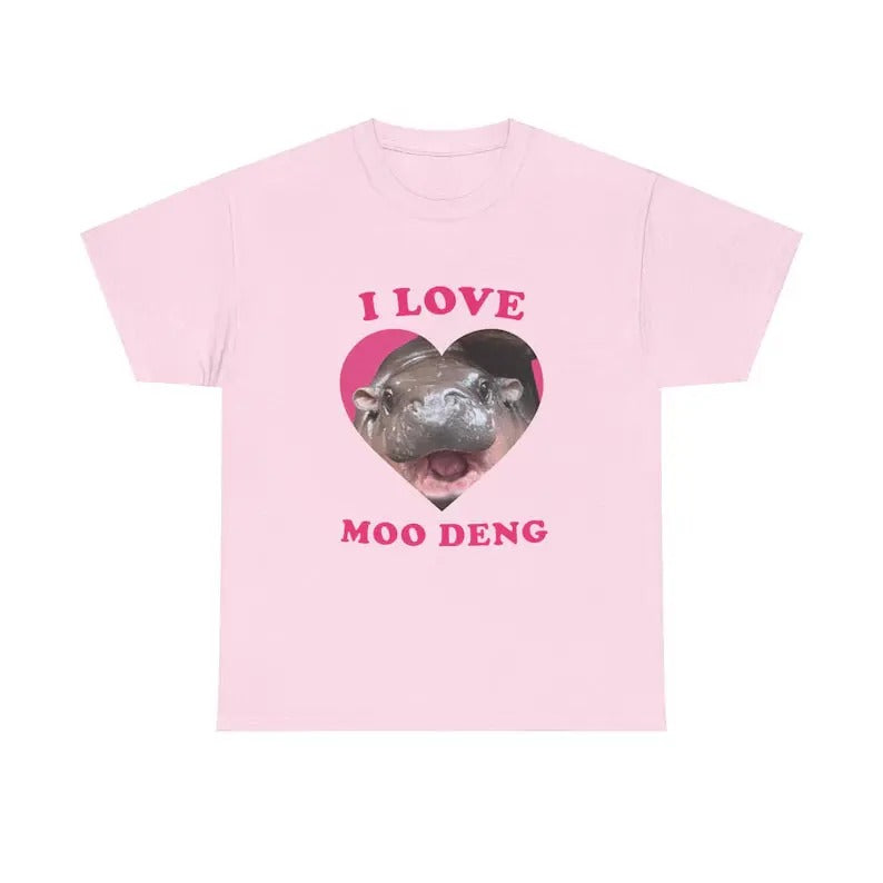 I love moo deng shirt, Funny Gifts Menswear Top Shortsleeve Underwear Tshirt Streetwear