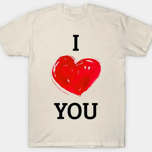 I love you T-shirt, I love you gift | I <3 You, I Love Shirt, I Heart Shirt, Birthday Gift Ideas Tee, Shortsleeve Crewneck Cotton Unisex T-Shirt